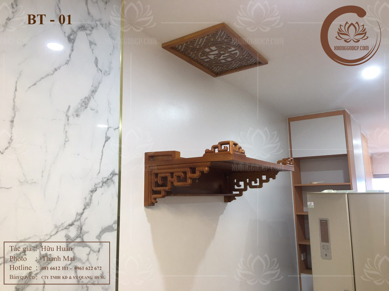 Bàn thờ treo tường chung cư TT008